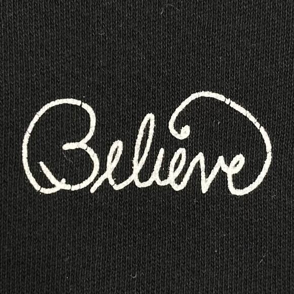 NWOT LAUREN MOSHI Sweatshirt XS Black Graphic White-Embroidery”Happy-face”Long-S - Picture 5 of 11